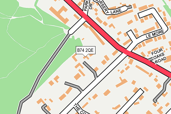 B74 2QE map - OS OpenMap – Local (Ordnance Survey)