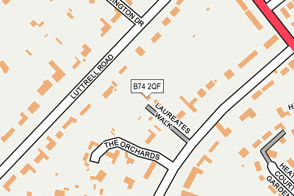 B74 2QF map - OS OpenMap – Local (Ordnance Survey)