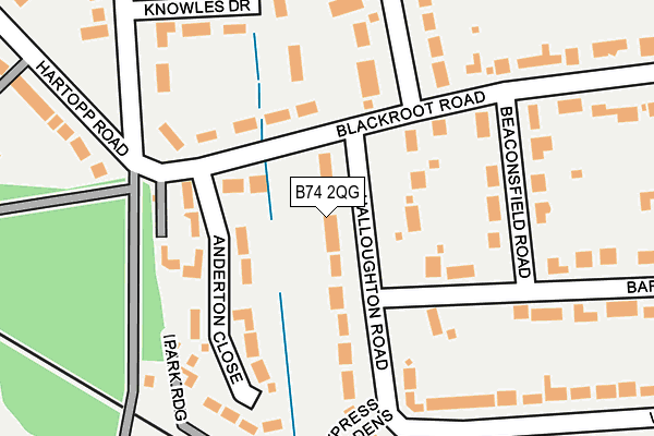 B74 2QG map - OS OpenMap – Local (Ordnance Survey)