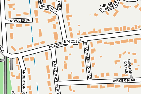 B74 2QJ map - OS OpenMap – Local (Ordnance Survey)