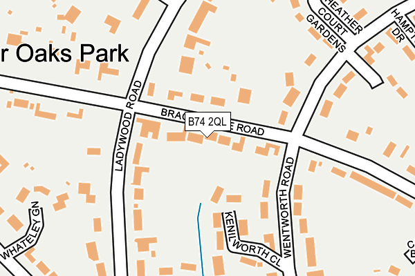 B74 2QL map - OS OpenMap – Local (Ordnance Survey)