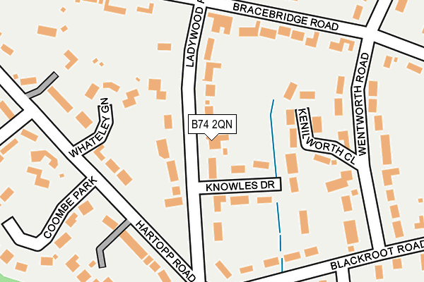 B74 2QN map - OS OpenMap – Local (Ordnance Survey)