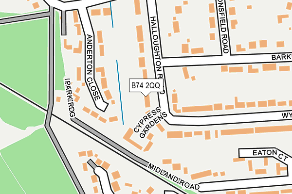 B74 2QQ map - OS OpenMap – Local (Ordnance Survey)