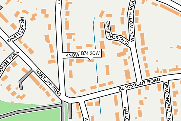 B74 2QW map - OS OpenMap – Local (Ordnance Survey)