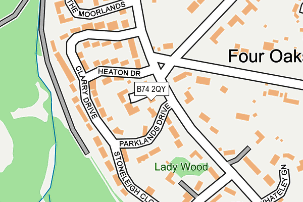 B74 2QY map - OS OpenMap – Local (Ordnance Survey)