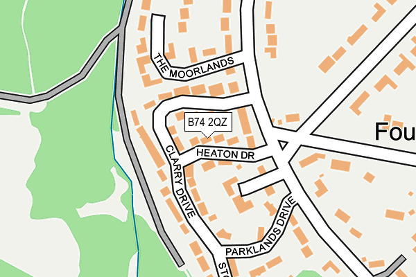 B74 2QZ map - OS OpenMap – Local (Ordnance Survey)