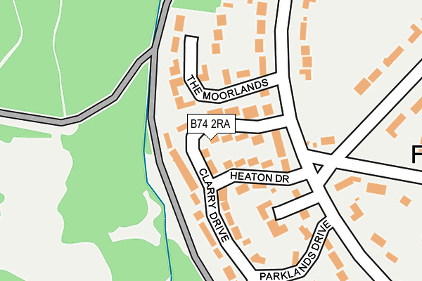 B74 2RA map - OS OpenMap – Local (Ordnance Survey)