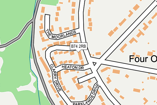 B74 2RB map - OS OpenMap – Local (Ordnance Survey)