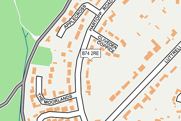 B74 2RE map - OS OpenMap – Local (Ordnance Survey)