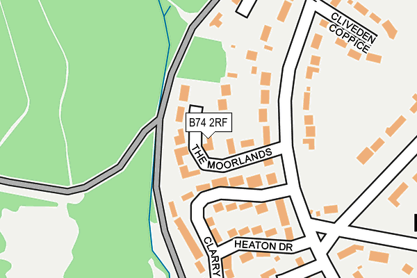 B74 2RF map - OS OpenMap – Local (Ordnance Survey)
