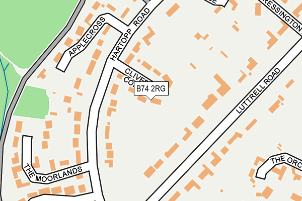 B74 2RG map - OS OpenMap – Local (Ordnance Survey)