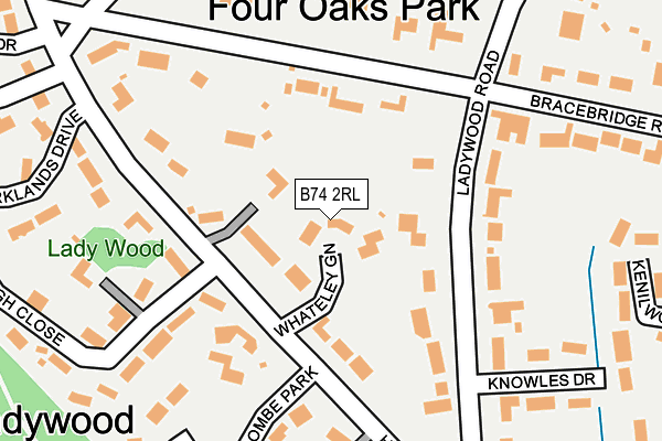 B74 2RL map - OS OpenMap – Local (Ordnance Survey)