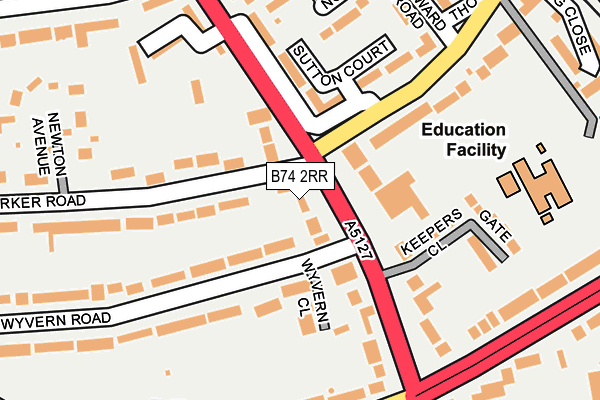 B74 2RR map - OS OpenMap – Local (Ordnance Survey)