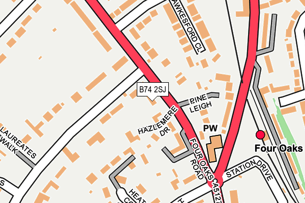 B74 2SJ map - OS OpenMap – Local (Ordnance Survey)