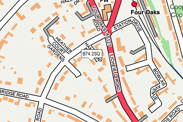 B74 2SQ map - OS OpenMap – Local (Ordnance Survey)
