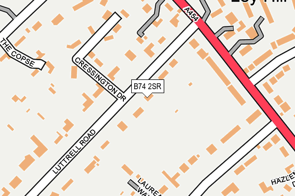 B74 2SR map - OS OpenMap – Local (Ordnance Survey)