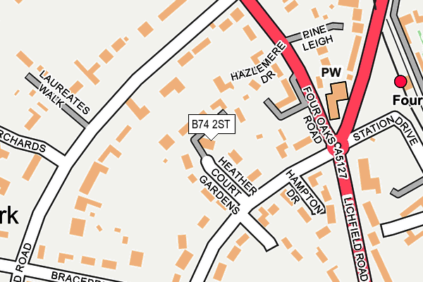 B74 2ST map - OS OpenMap – Local (Ordnance Survey)