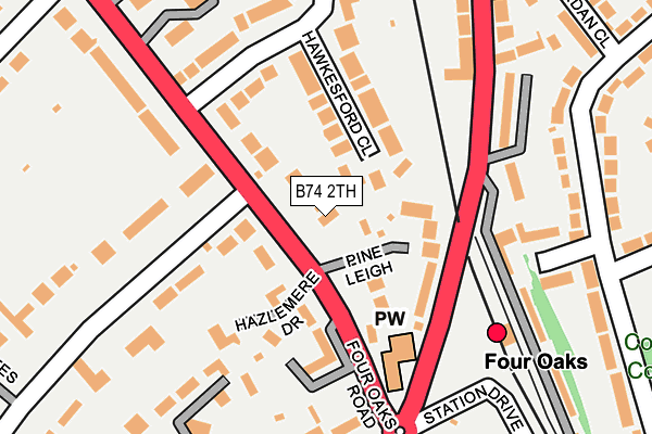 B74 2TH map - OS OpenMap – Local (Ordnance Survey)