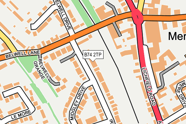 B74 2TP map - OS OpenMap – Local (Ordnance Survey)