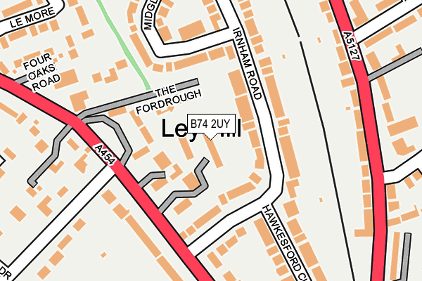 B74 2UY map - OS OpenMap – Local (Ordnance Survey)