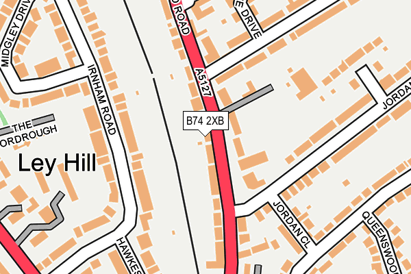 B74 2XB map - OS OpenMap – Local (Ordnance Survey)