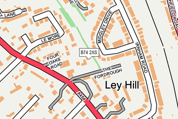 B74 2XS map - OS OpenMap – Local (Ordnance Survey)