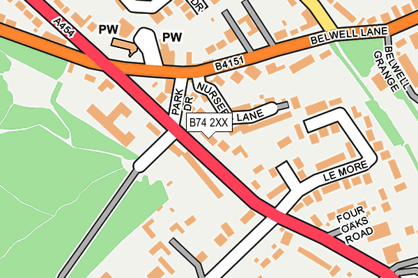 B74 2XX map - OS OpenMap – Local (Ordnance Survey)