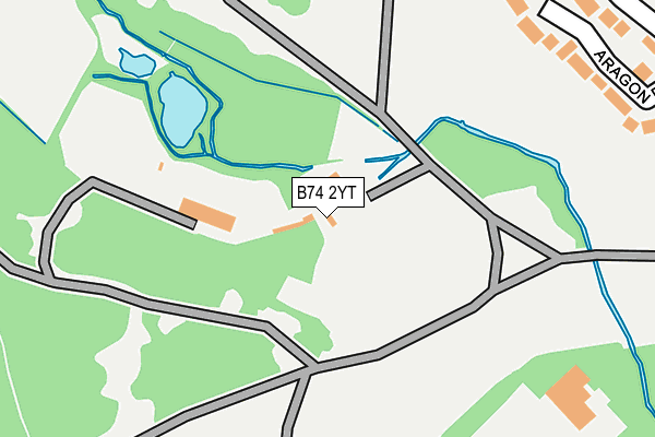 B74 2YT map - OS OpenMap – Local (Ordnance Survey)