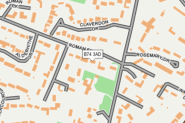 B74 3AD map - OS OpenMap – Local (Ordnance Survey)