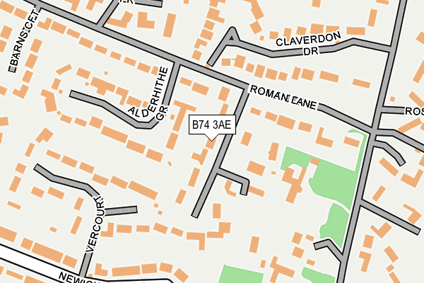 B74 3AE map - OS OpenMap – Local (Ordnance Survey)