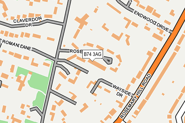 B74 3AG map - OS OpenMap – Local (Ordnance Survey)