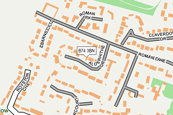B74 3BN map - OS OpenMap – Local (Ordnance Survey)