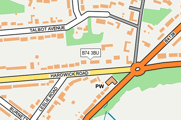 B74 3BU map - OS OpenMap – Local (Ordnance Survey)