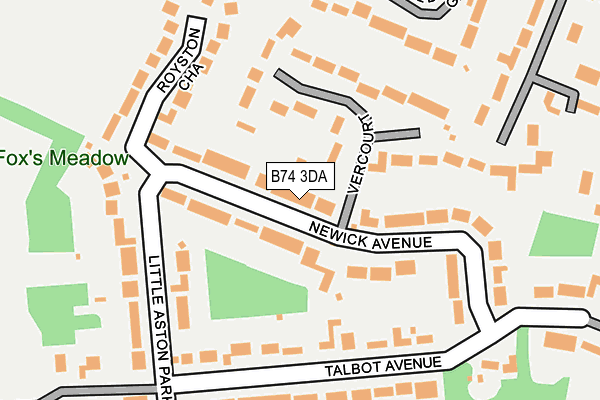 B74 3DA map - OS OpenMap – Local (Ordnance Survey)