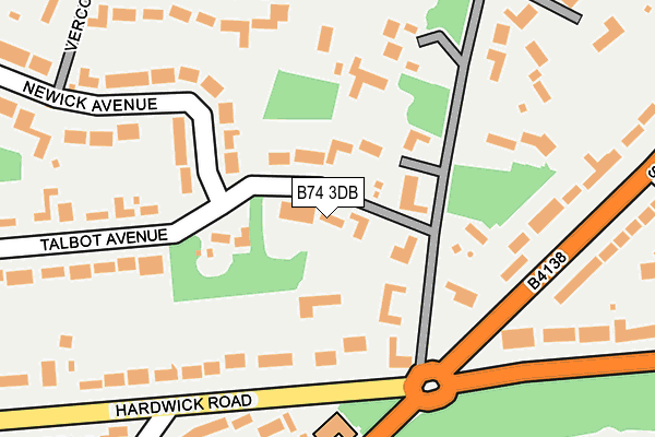 B74 3DB map - OS OpenMap – Local (Ordnance Survey)