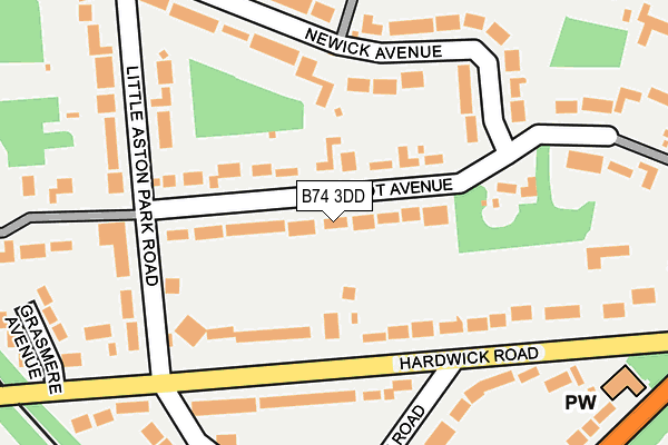 B74 3DD map - OS OpenMap – Local (Ordnance Survey)