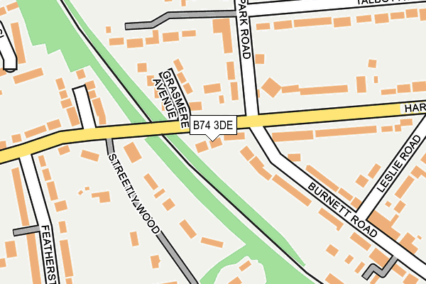 B74 3DE map - OS OpenMap – Local (Ordnance Survey)