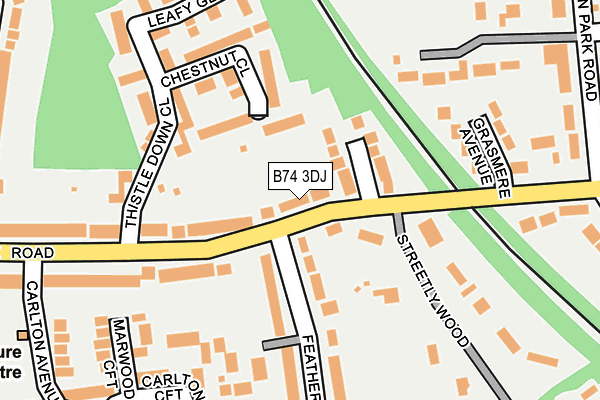 B74 3DJ map - OS OpenMap – Local (Ordnance Survey)