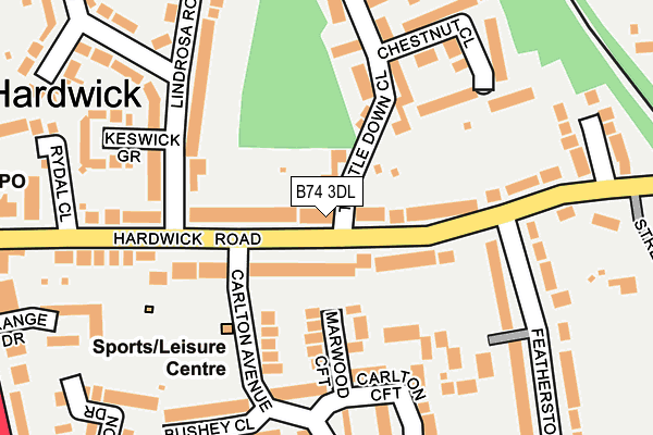 B74 3DL map - OS OpenMap – Local (Ordnance Survey)