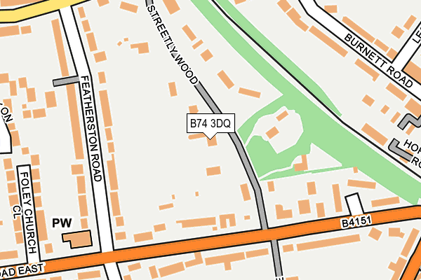 B74 3DQ map - OS OpenMap – Local (Ordnance Survey)