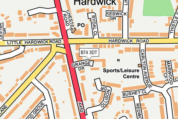B74 3DT map - OS OpenMap – Local (Ordnance Survey)