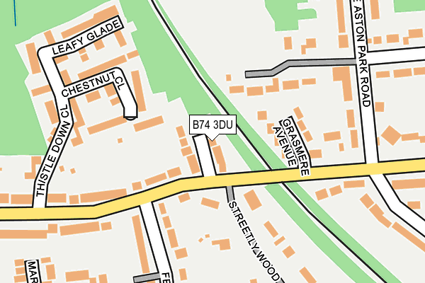 B74 3DU map - OS OpenMap – Local (Ordnance Survey)