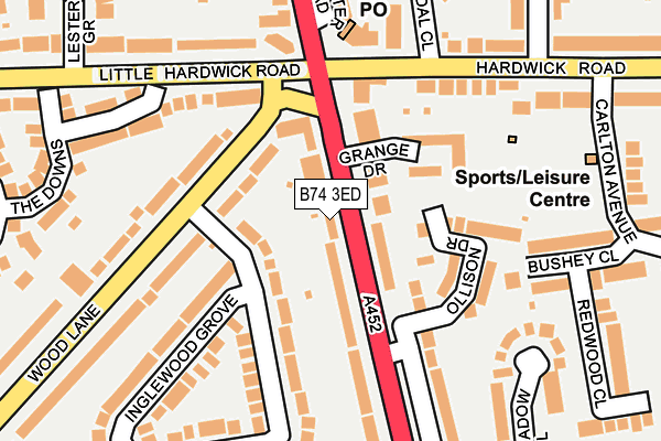 B74 3ED map - OS OpenMap – Local (Ordnance Survey)