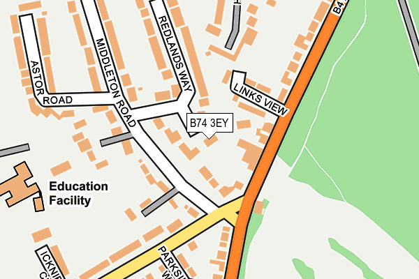 B74 3EY map - OS OpenMap – Local (Ordnance Survey)