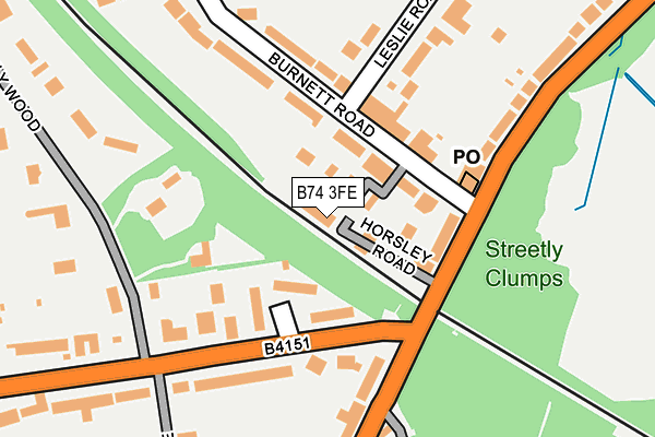 B74 3FE map - OS OpenMap – Local (Ordnance Survey)