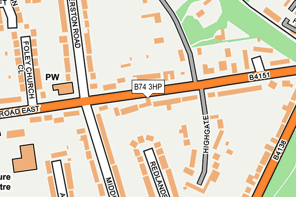 B74 3HP map - OS OpenMap – Local (Ordnance Survey)