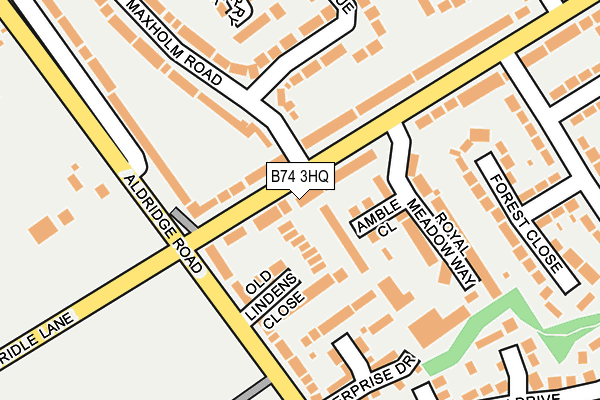 B74 3HQ map - OS OpenMap – Local (Ordnance Survey)