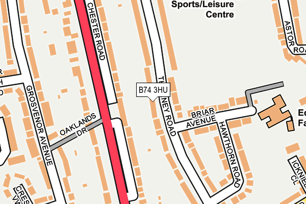 B74 3HU map - OS OpenMap – Local (Ordnance Survey)