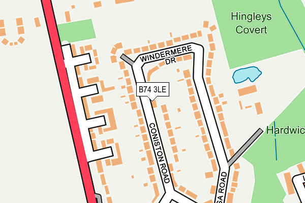 B74 3LE map - OS OpenMap – Local (Ordnance Survey)