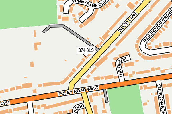 B74 3LS map - OS OpenMap – Local (Ordnance Survey)